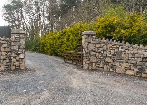 Entrance wall to driveway
